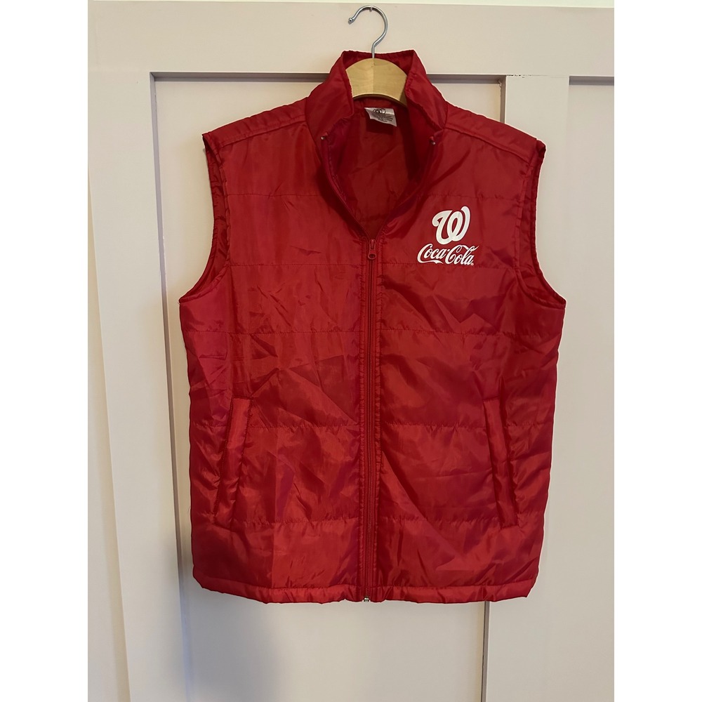 Washington Nationals Coca-Cola Mens Red Puffer‎ Vest Size Medium MLB Baseball
